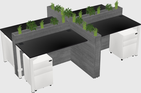 Rectangular shared desk