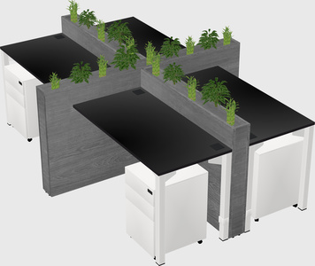 Rectangular shared desk