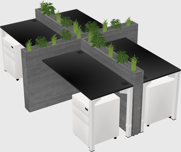 Rectangular shared desk