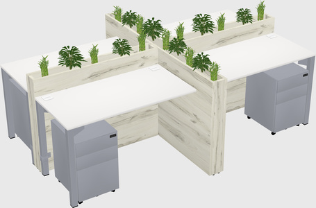 Rectangular shared desk