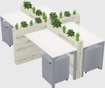 Rectangular shared desk