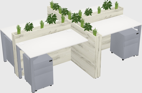 Rectangular shared desk
