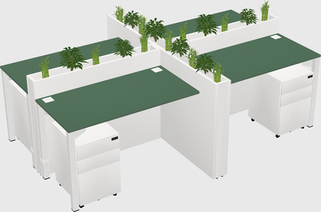Rectangular shared desk