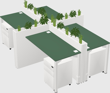 Rectangular shared desk