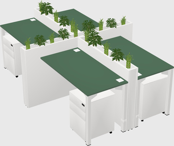 Rectangular shared desk