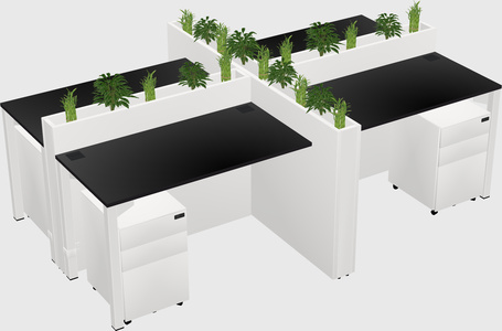Rectangular shared desk