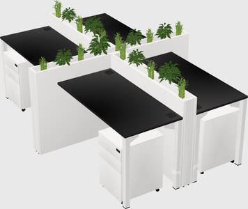 Rectangular shared desk
