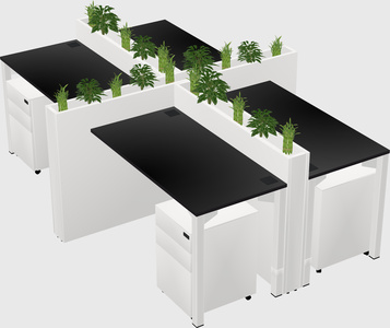 Rectangular shared desk