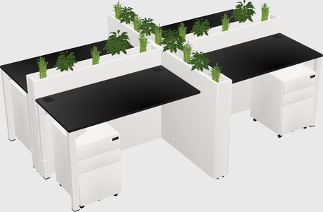 Rectangular shared desk