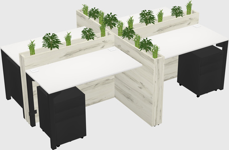 Rectangular shared desk