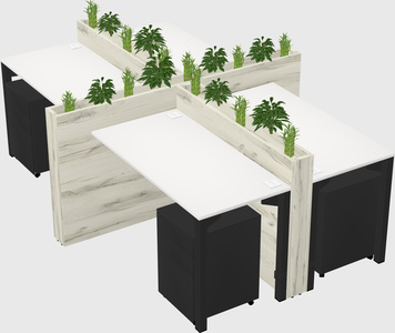 Rectangular shared desk