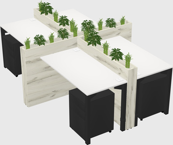 Rectangular shared desk