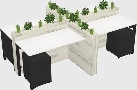 Rectangular shared desk