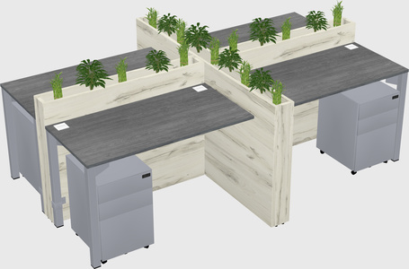 Rectangular shared desk