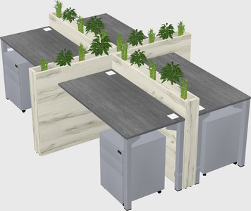 Rectangular shared desk