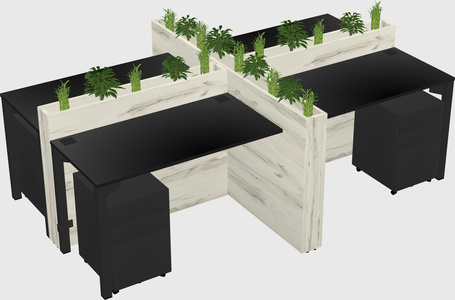 Rectangular shared desk