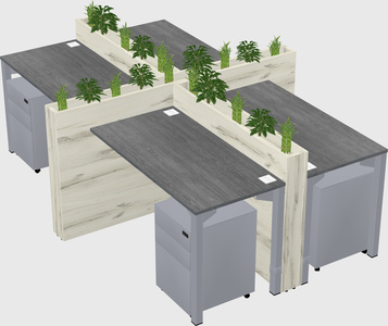 Rectangular shared desk