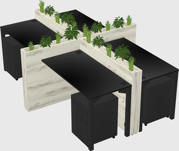Rectangular shared desk