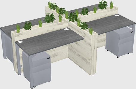 Rectangular shared desk