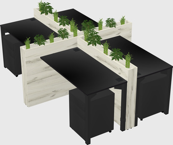 Rectangular shared desk