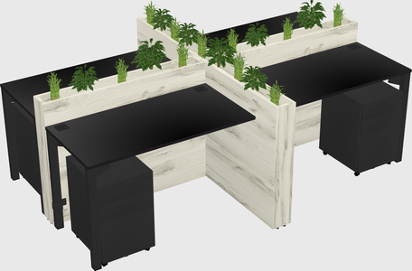 Rectangular shared desk