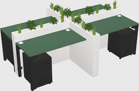 Rectangular shared desk