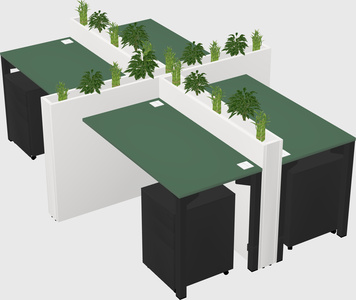 Rectangular shared desk