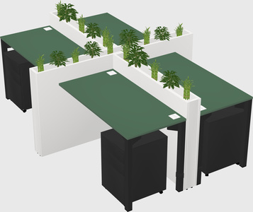 Rectangular shared desk