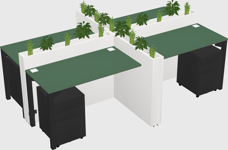 Rectangular shared desk