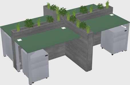 Rectangular shared desk