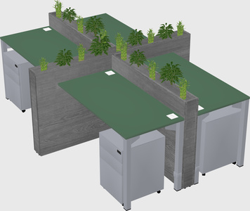Rectangular shared desk