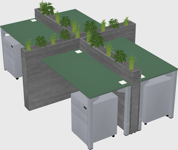 Rectangular shared desk