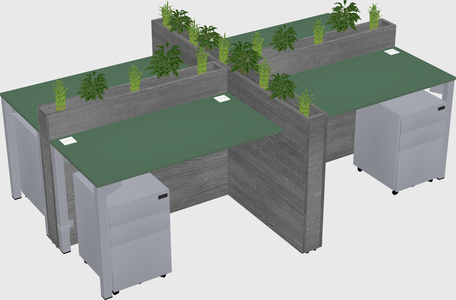 Rectangular shared desk