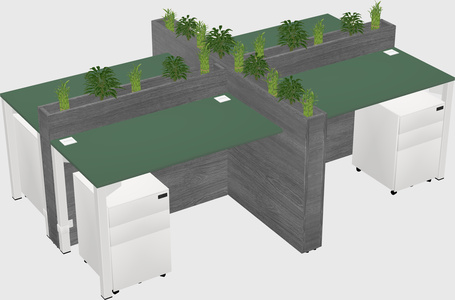 Rectangular shared desk