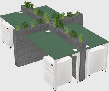 Rectangular shared desk