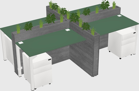 Rectangular shared desk