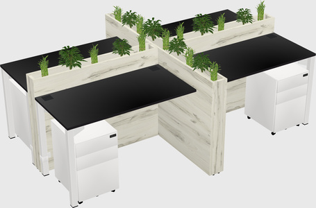Rectangular shared desk