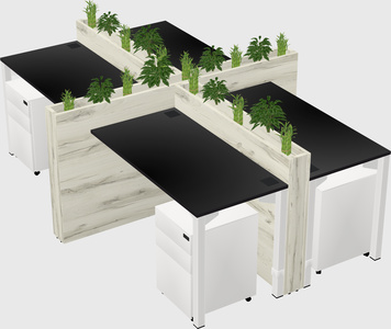 Rectangular shared desk