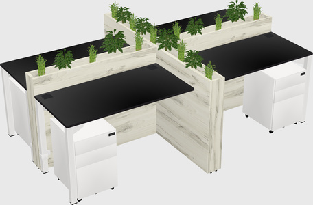 Rectangular shared desk