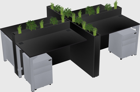 Rectangular shared desk