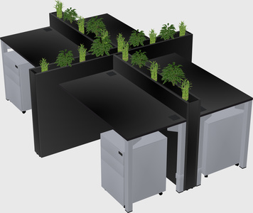 Rectangular shared desk