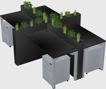 Rectangular shared desk