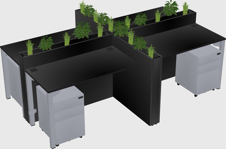 Rectangular shared desk