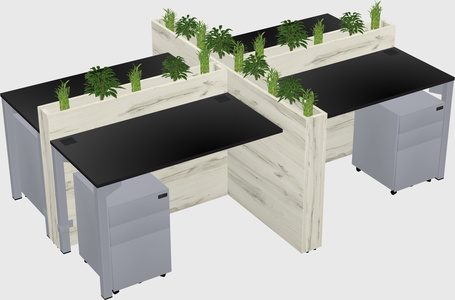 Rectangular shared desk