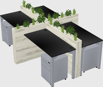 Rectangular shared desk