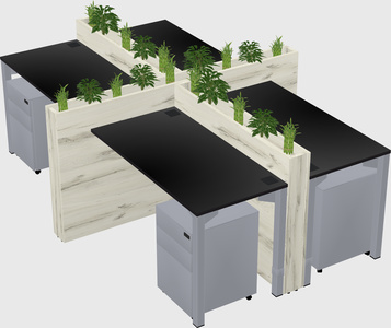 Rectangular shared desk