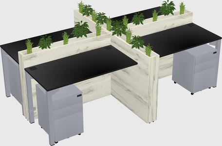 Rectangular shared desk