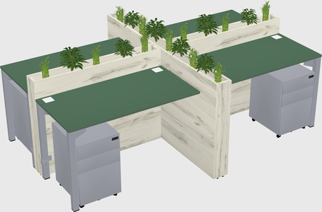 Rectangular shared desk