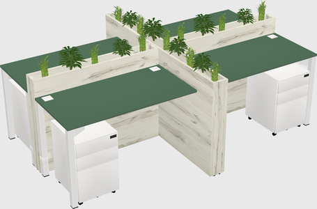 Rectangular shared desk