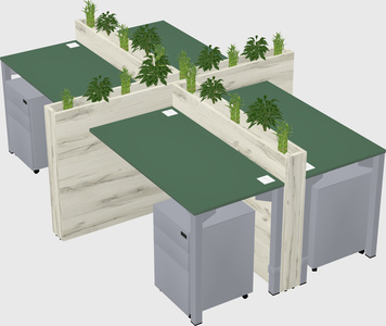 Rectangular shared desk